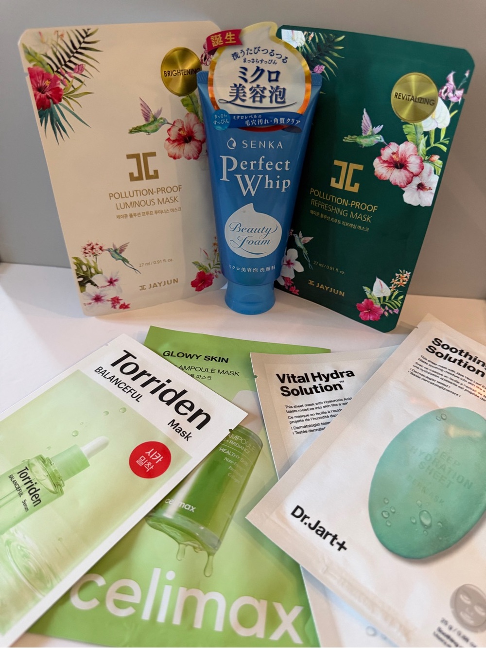 SENKA Perfect Whip + Assorted Korean Sheet Masks - 7 pc. Bundle
